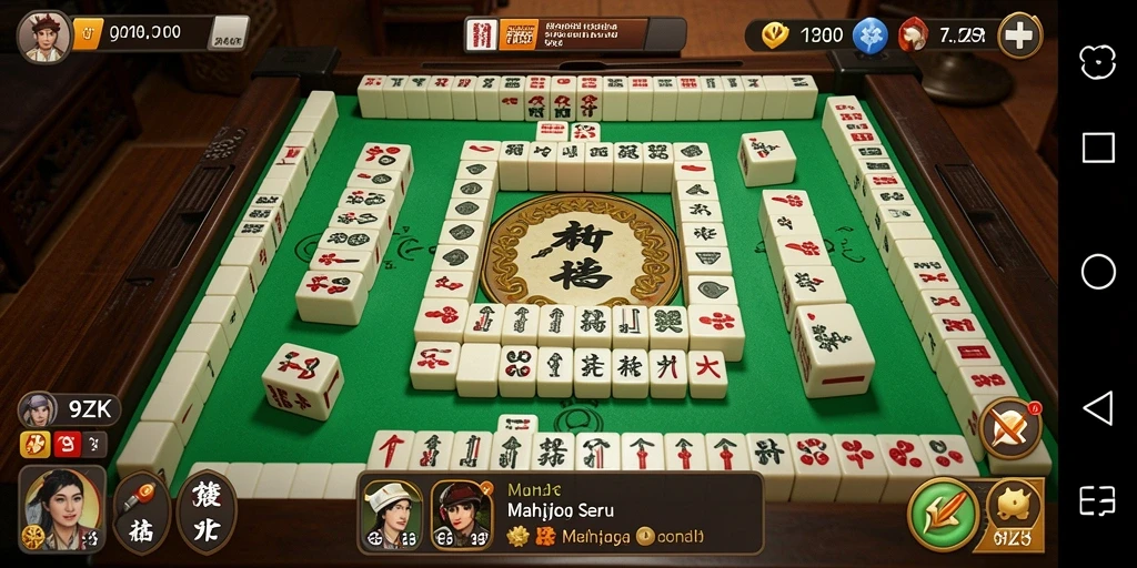 Screenshot menunjukkan gameplay Mahjong yang menarik dan menantang di 9ZK.