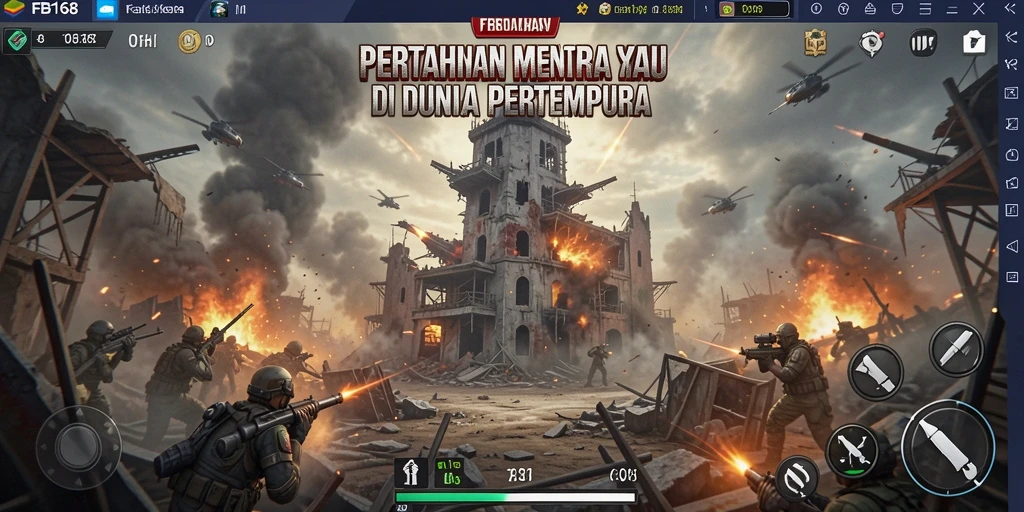 Screenshot gameplay FB168 menampilkan aksi menara yang seru.