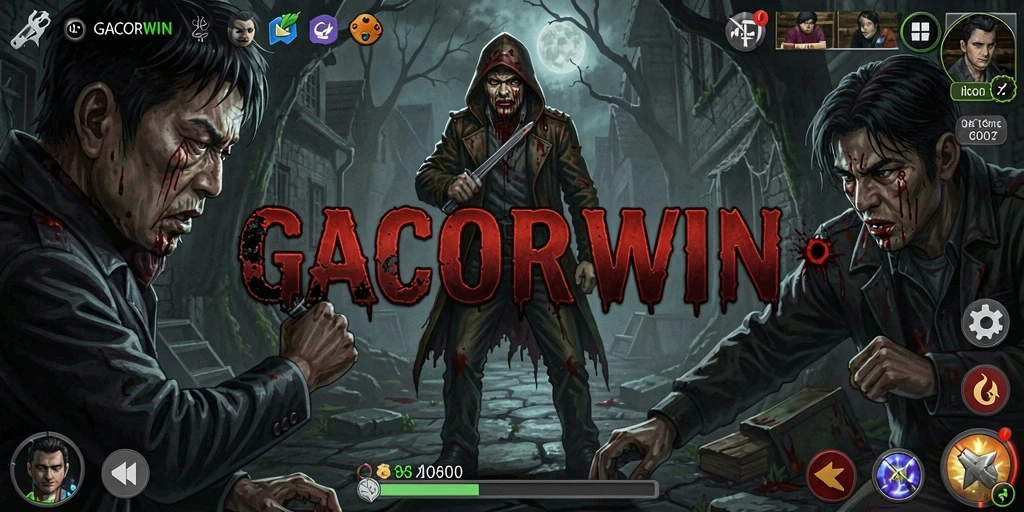 Tampilan menyeramkan dari gameplay GACORWIN saat melawan kegelapan.
