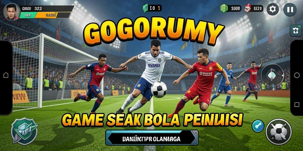Tangkapan layar dari gameplay menarik sepak bola GOGORUMMY.