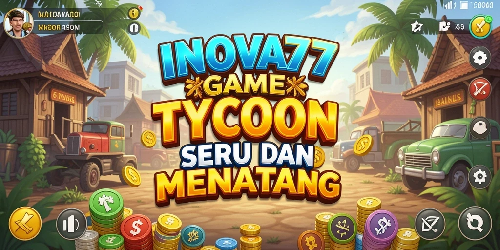Screenshot gameplay <strong>INOVA77</strong> yang menunjukkan keseruan menjadi raja bisnis.