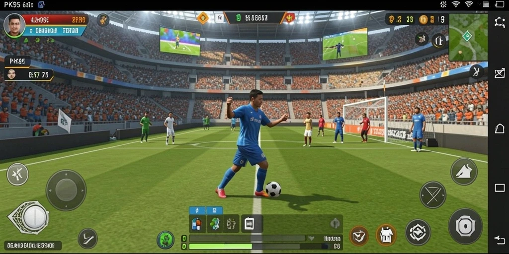 Screenshot utama game PK95 menampilkan aksi olahraga yang seru.