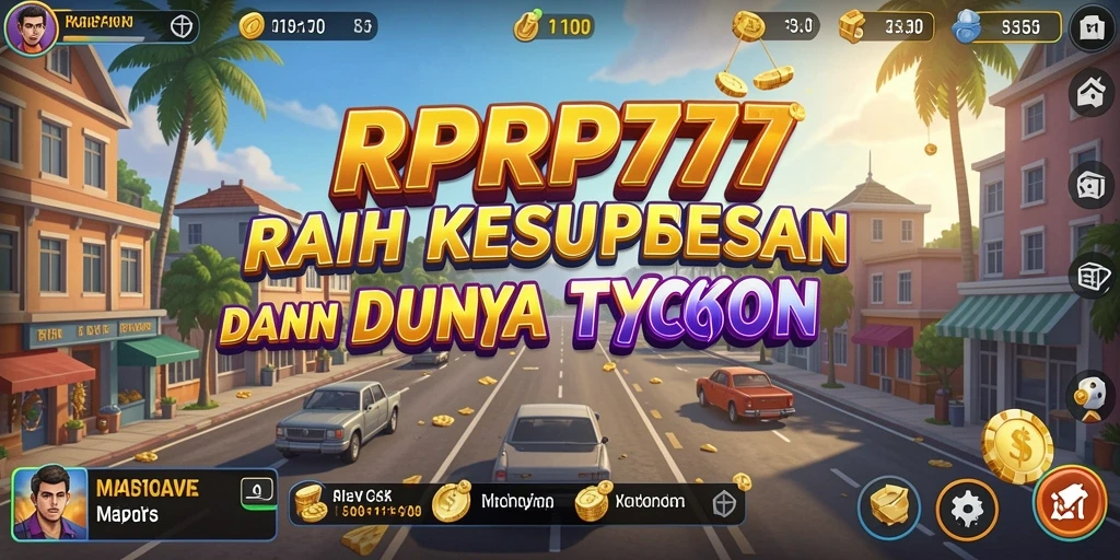 Gameplay RPRP777 menampilkan strategi membangun bisnis yang seru.