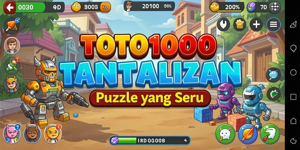 Gameplay TOTO1000 yang seru saat menyelesaikan teka-teki.